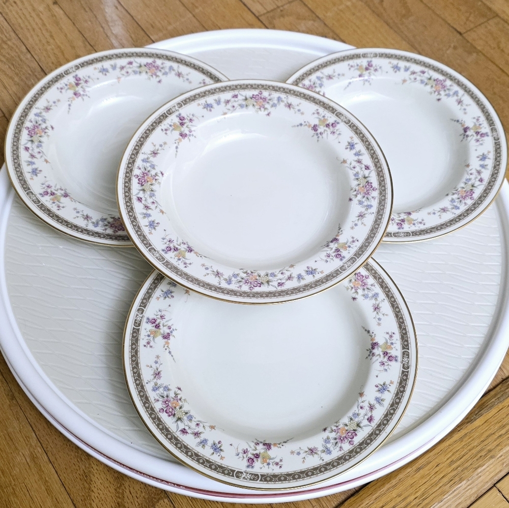 Mikasa Marquette Set of 4 Rim Soup Bowl Grande Ivory Floral